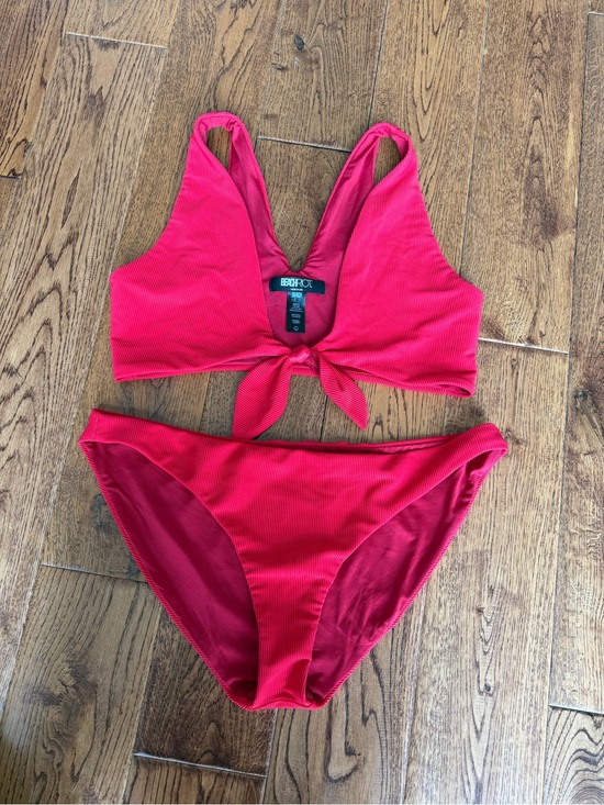 Beach Riot Other - Beach riot red ribbed bikini set top L bottoms XL perfect cond no smoke/pets